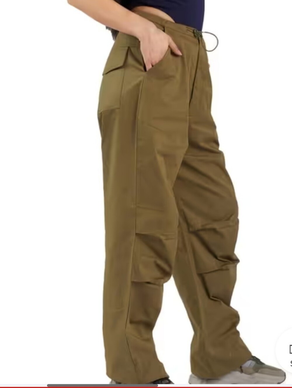 Bonkers Olive Green Baggy Women Pants  Pure Cotton Parachute XS Dance Practice